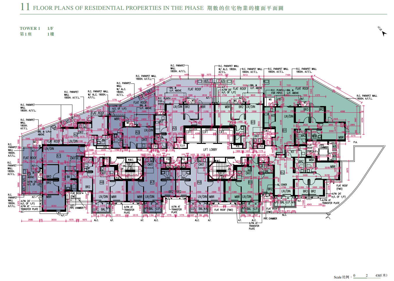 上然 Le Mont 總平面圖 - 大埔南半山低密度住宅項目佈局