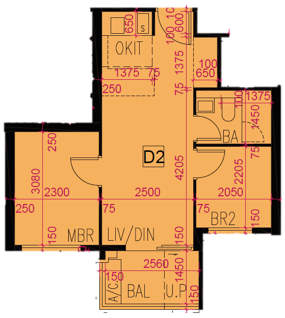 上然 Le Mont 兩房戶型 - 392-475呎，526-550萬