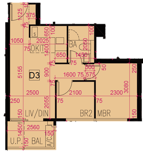 上然 Le Mont 三房戶型 - 562-713呎，700-750萬